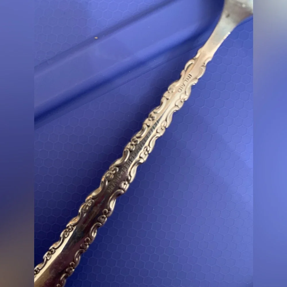 (1) VINTAGE Antique Replacement Piece international deep silver inlaid Fork